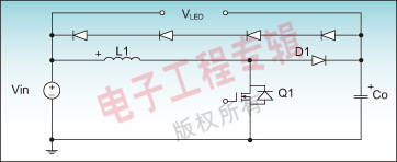 图1：高亮LED驱动器的简化框图。