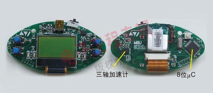 图2：意法半导体开发的一款基于MEMS的计步器参考设计。