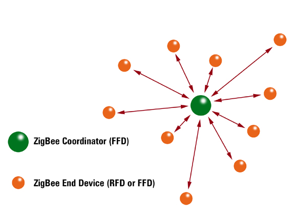 图2 ZigBee 星形网络