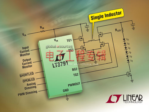 Linear提供超过100W功率的LED驱动器LT3791（电子工程专辑）