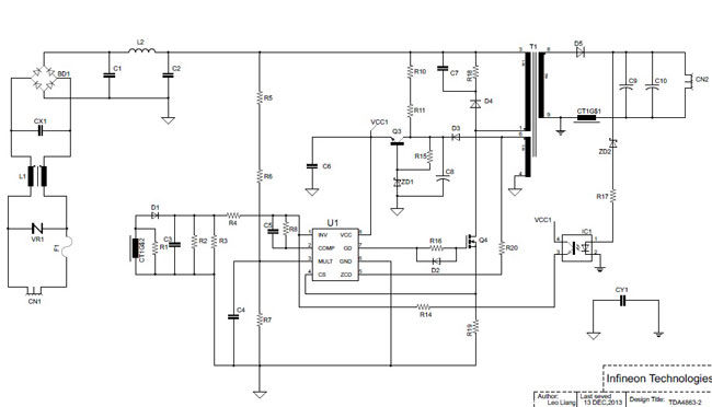 基于TDA4863-2的单级PFC反激LED电源设计与仿真（电子工程专辑）