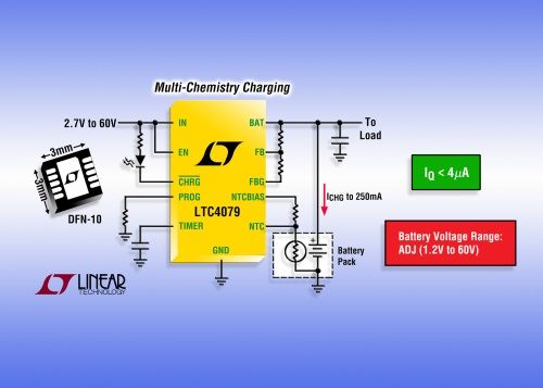 Linear为多化学组成电池新推LTC4079充电器（电子工程专辑）