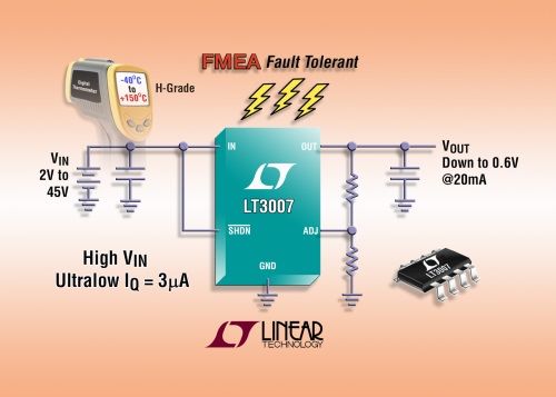 Linear LDO系列之最新成员LT3007的H级版本登场（电子工程专辑）