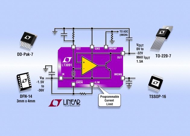 Linear发布新款1.5A低压差负线性稳压器LT3091（电子工程专辑）