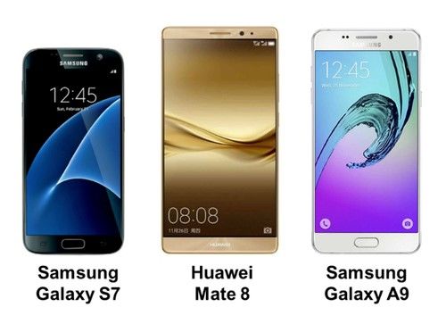 评测对比三星Galaxy S7/huawei Mate8/三星Galaxy A9《电子工程专辑》