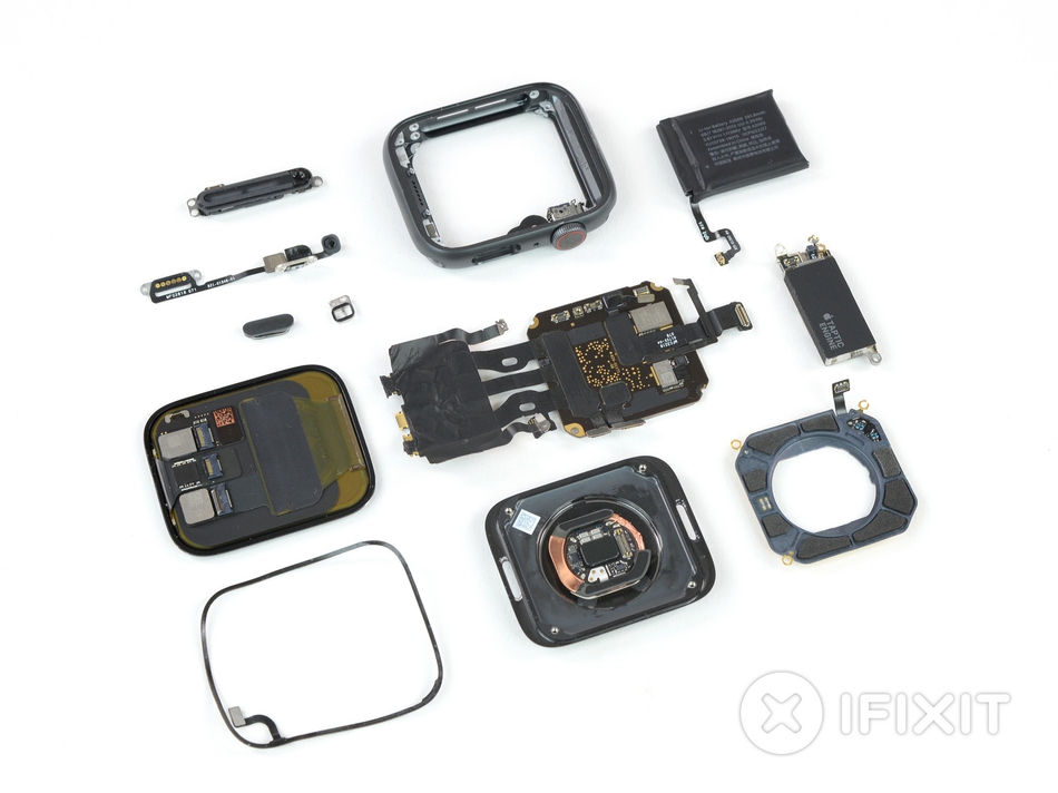 iFixit 说 Apple Watch Series 4 的可修复性已经接近 iPhone，只有用胶水高度粘合的屏幕是主要障碍。此外，他们说电池可以直接更换。总之，Apple Watch Series 4 的可修复得分是 6 分（满分 10 分）。这也是iPhone XS 和 iPhone XS Max 所打的可修复得分。